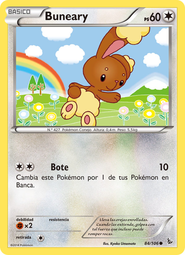 Buneary 84 — Destellos de Fuego (Spanish Pokémon TCG card)