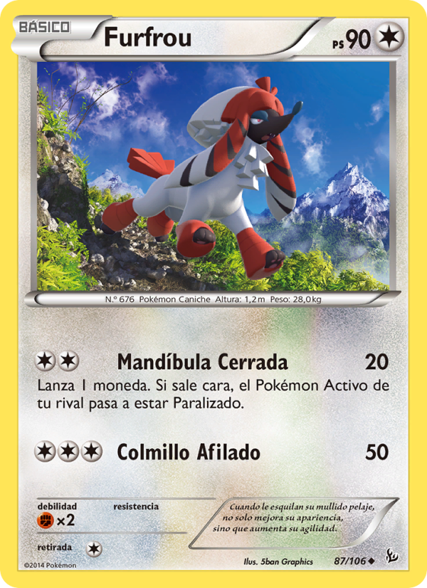 Furfrou 87 — Destellos de Fuego (Spanish Pokémon TCG card)