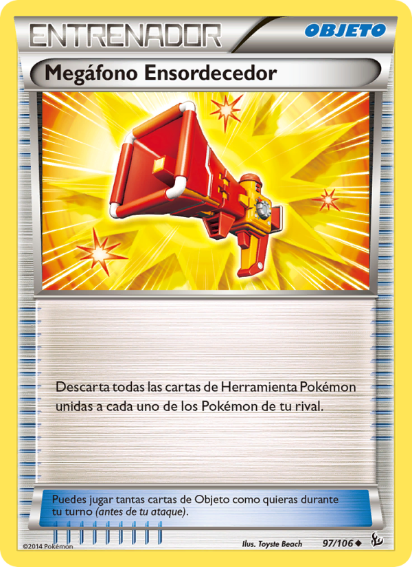 Megáfono Ensordecedor 97 — Destellos de Fuego (Spanish Pokémon TCG card)