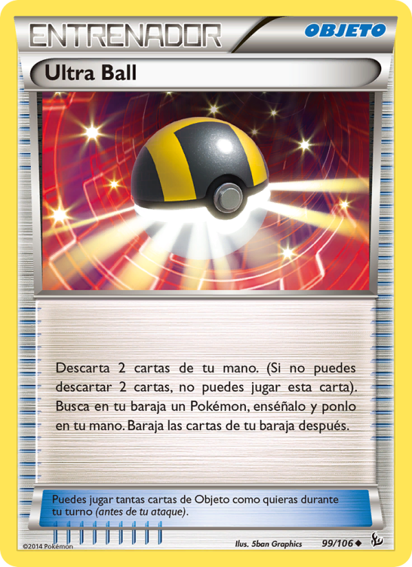 Ultra Ball 99 — Destellos de Fuego (Spanish Pokémon TCG card)