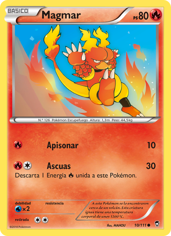 Magmar 10 — Puños Furiosos (Spanish Pokémon TCG card)