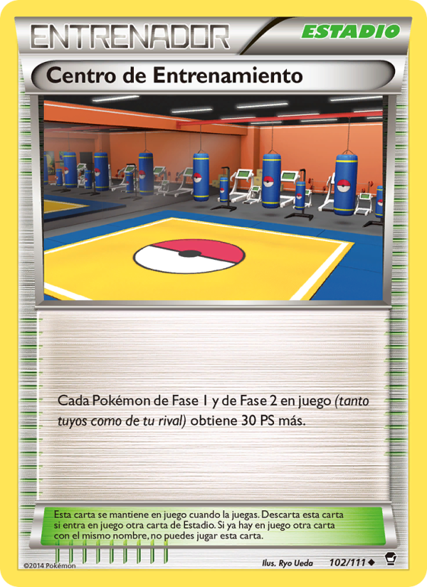 Centro de Entrenamiento 102 — Puños Furiosos (Spanish Pokémon TCG card)