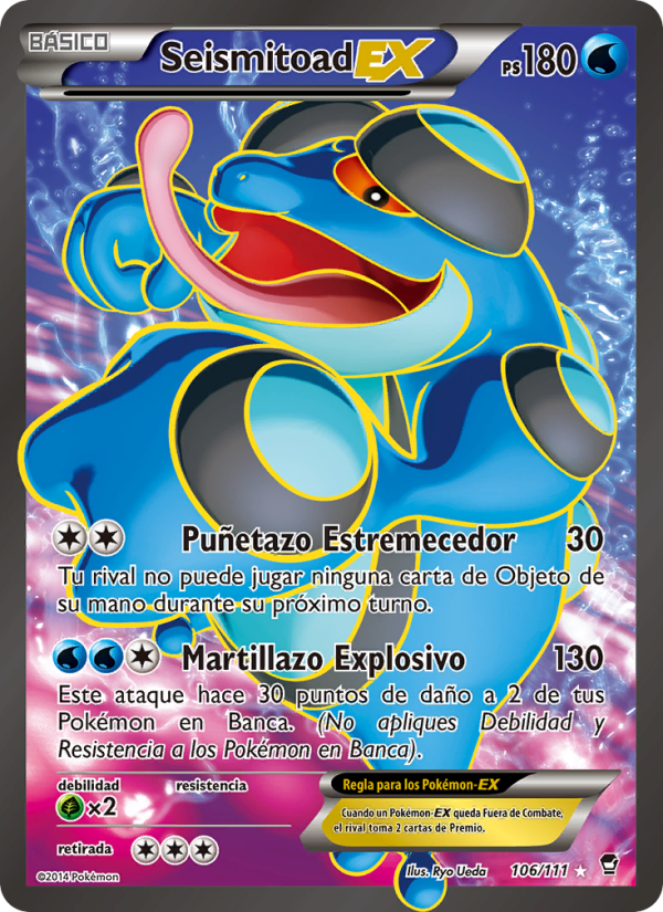 Seismitoad EX 106 — Puños Furiosos (Spanish Pokémon TCG card)