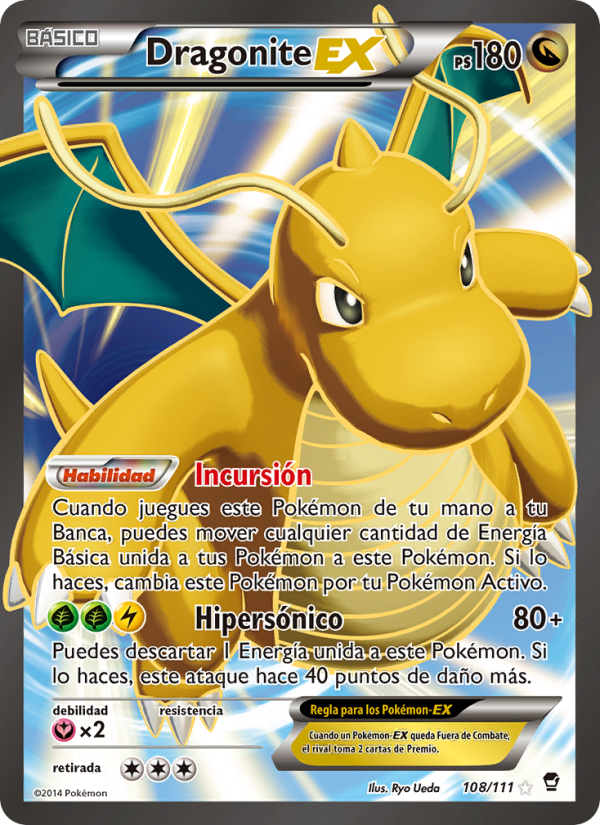 Dragonite EX 108 — Puños Furiosos (Spanish Pokémon TCG card)