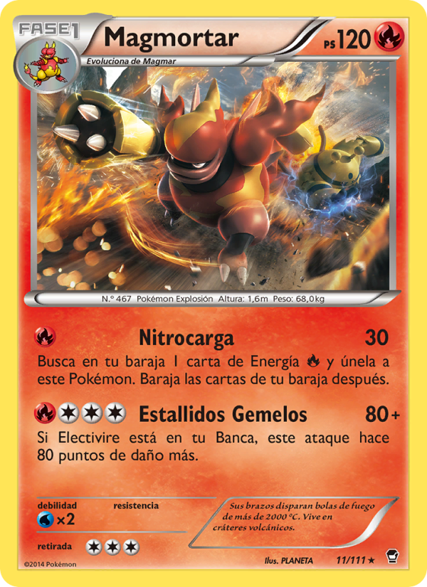 Magmortar 11 — Puños Furiosos (Spanish Pokémon TCG card)