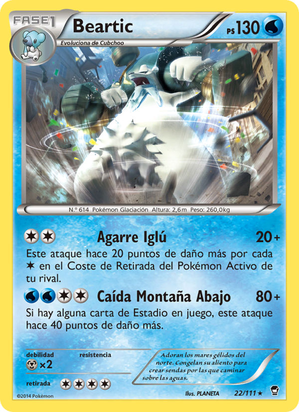 Beartic 22 — Puños Furiosos (Spanish Pokémon TCG card)