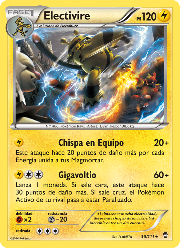 Electivire 30 — Puños Furiosos (Spanish Pokémon TCG card)