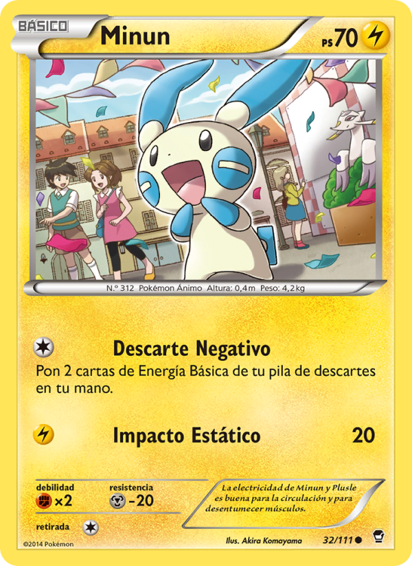 Minun 32 — Puños Furiosos (Spanish Pokémon TCG card)