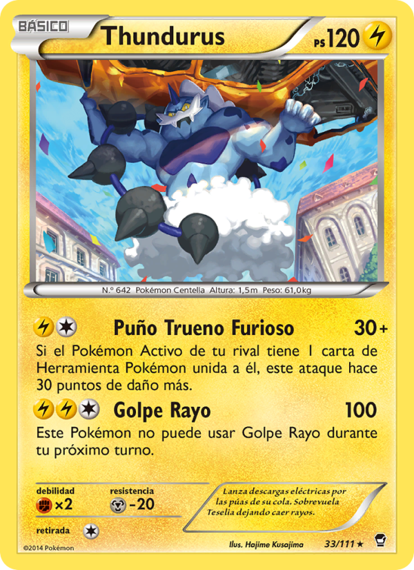 Thundurus 33 — Puños Furiosos (Spanish Pokémon TCG card)