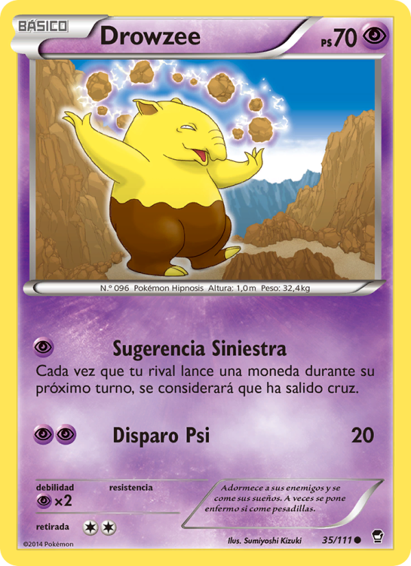 Drowzee 35 — Puños Furiosos (Spanish Pokémon TCG card)
