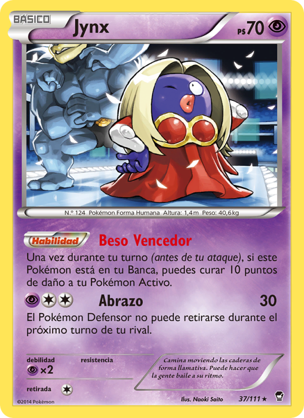 Jynx 37 — Puños Furiosos (Spanish Pokémon TCG card)
