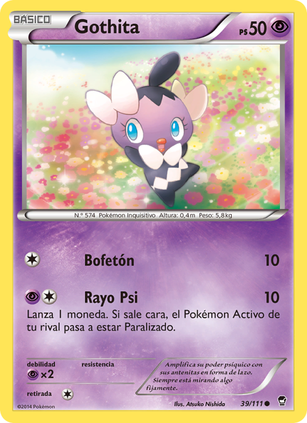 Gothita 39 — Puños Furiosos (Spanish Pokémon TCG card)