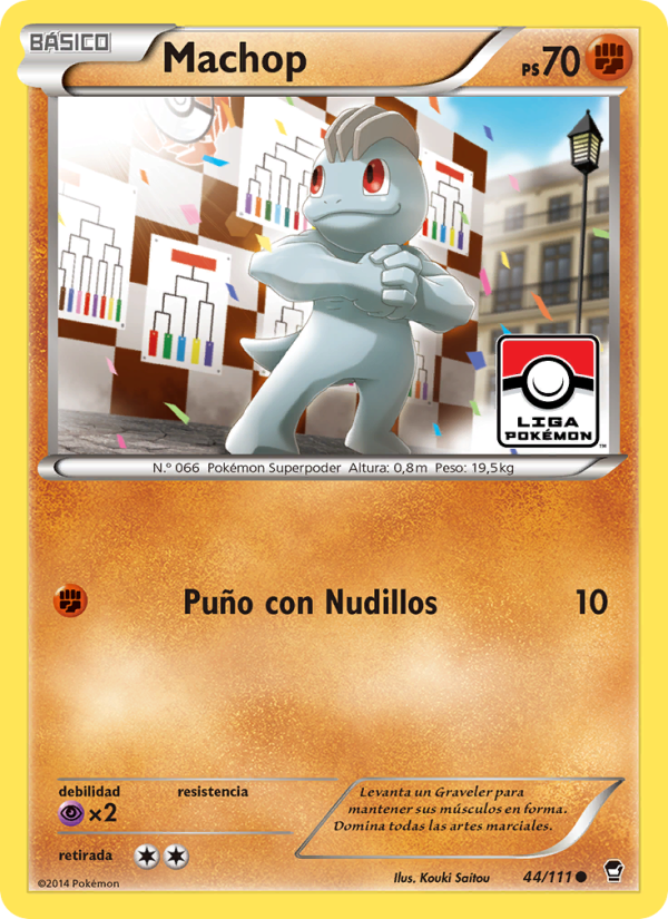 Machop 44 — Puños Furiosos (Spanish Pokémon TCG card)