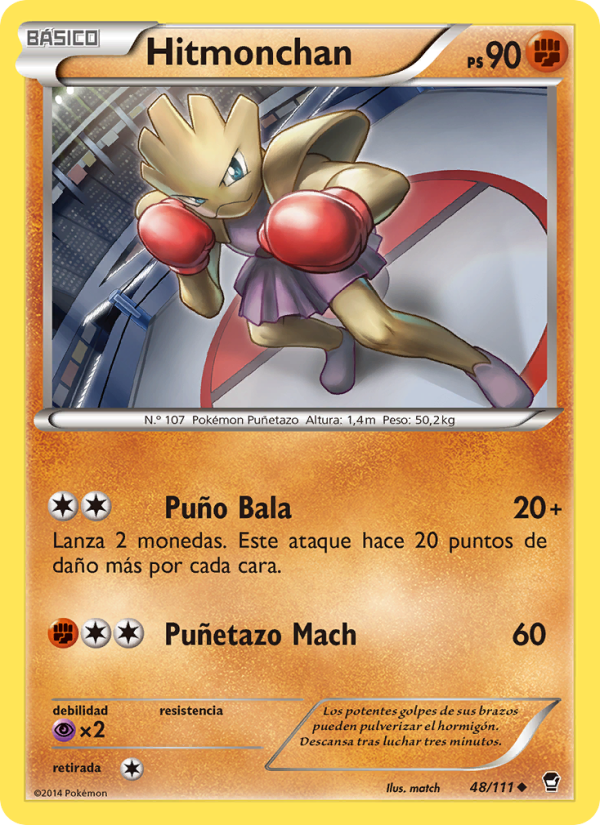 Hitmonchan 48 — Puños Furiosos (Spanish Pokémon TCG card)