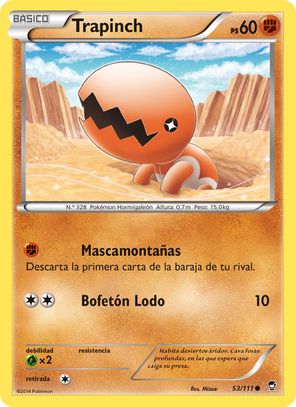 Trapinch 53 — Puños Furiosos (Spanish Pokémon TCG card)