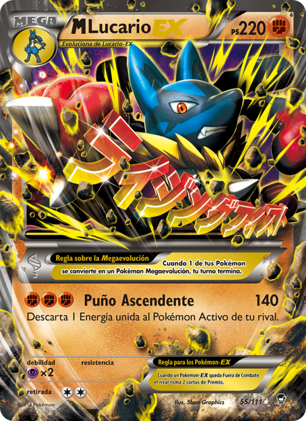M-Lucario EX 55 — Puños Furiosos (Spanish Pokémon TCG card)
