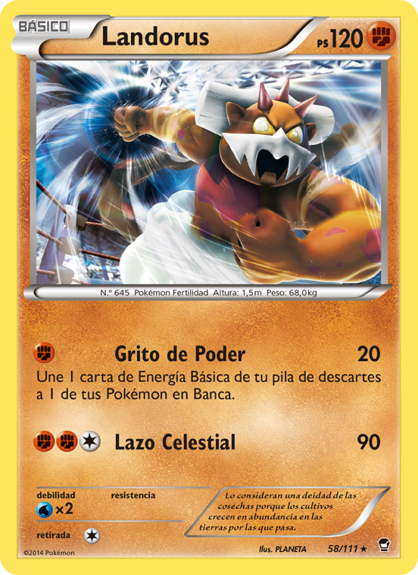 Landorus 58 — Puños Furiosos (Spanish Pokémon TCG card)