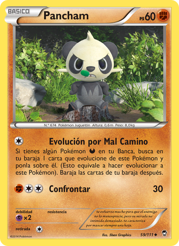Pancham 59 — Puños Furiosos (Spanish Pokémon TCG card)
