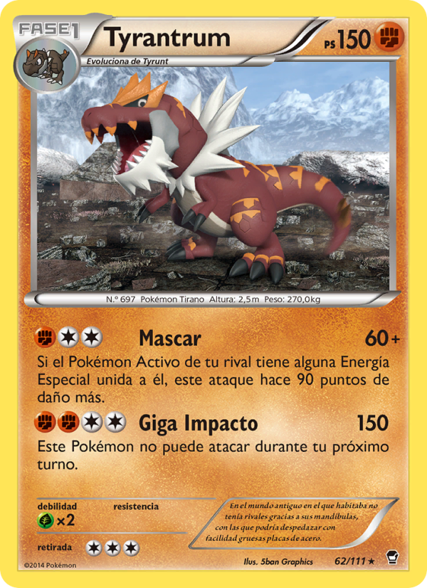 Tyrantrum 62 — Puños Furiosos (Spanish Pokémon TCG card)