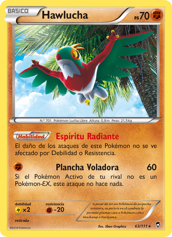 Hawlucha 63 — Puños Furiosos (Spanish Pokémon TCG card)