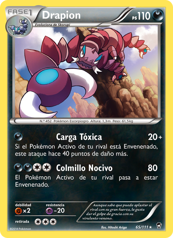 Drapion 65 — Puños Furiosos (Spanish Pokémon TCG card)