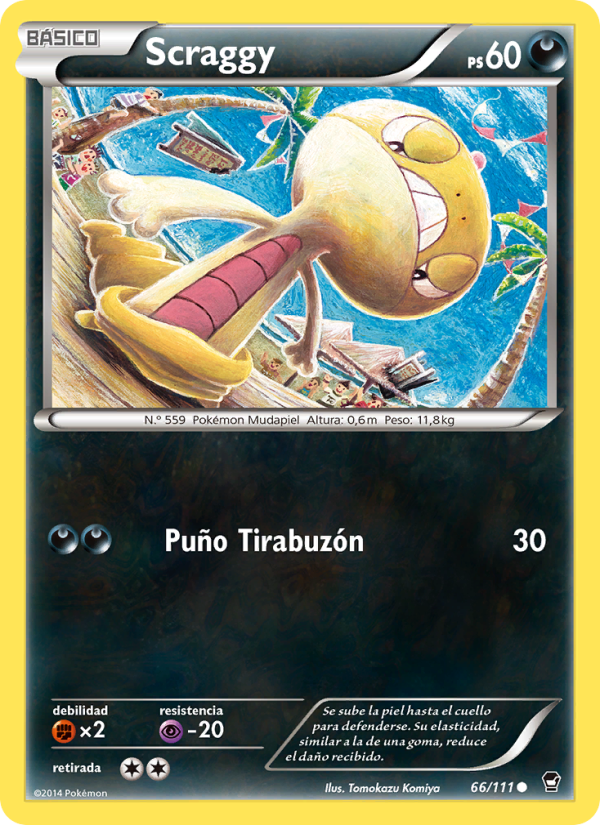 Scraggy 66 — Puños Furiosos (Spanish Pokémon TCG card)
