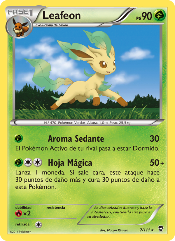Leafeon 7 — Puños Furiosos (Spanish Pokémon TCG card)