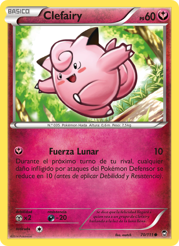 Clefairy 70 — Puños Furiosos (Spanish Pokémon TCG card)