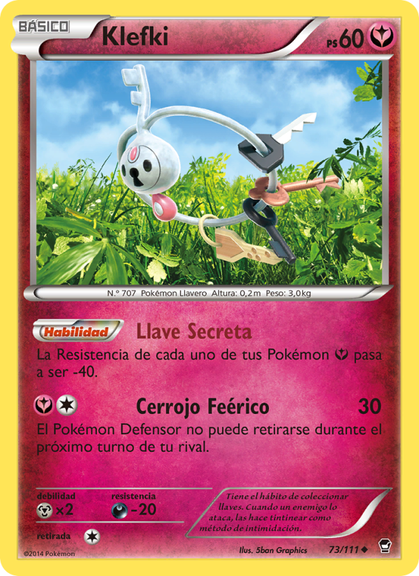 Klefki 73 — Puños Furiosos (Spanish Pokémon TCG card)