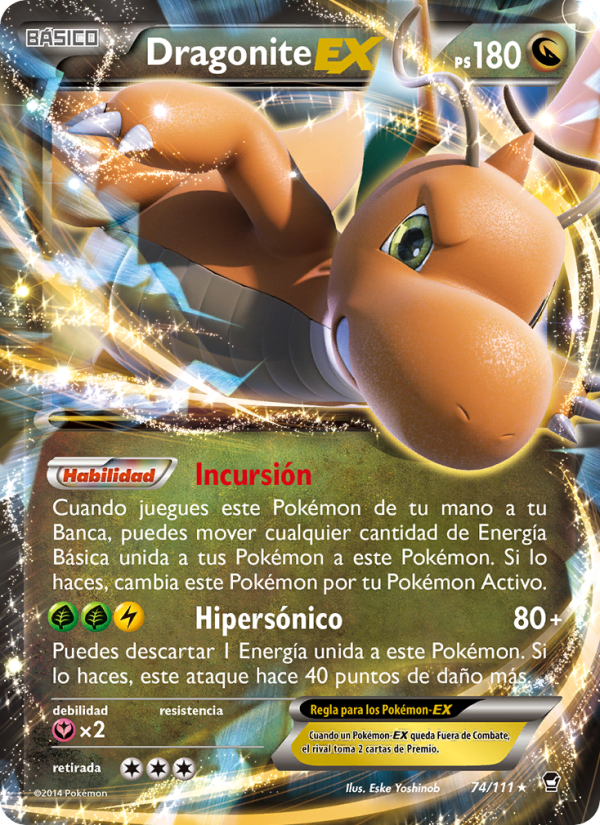 Dragonite EX 74 — Puños Furiosos (Spanish Pokémon TCG card)