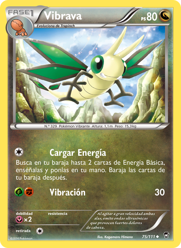 Vibrava 75 — Puños Furiosos (Spanish Pokémon TCG card)