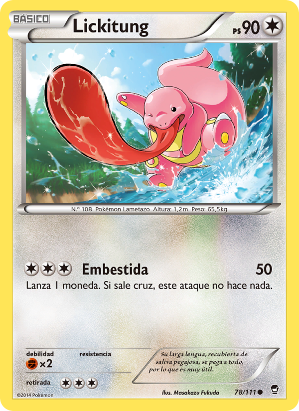 Lickitung 78 — Puños Furiosos (Spanish Pokémon TCG card)