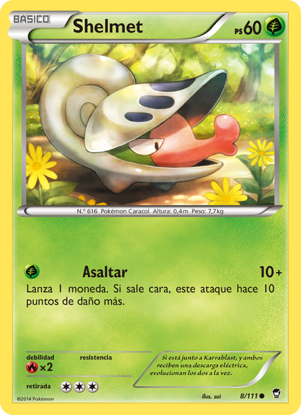 Shelmet 8 — Puños Furiosos (Spanish Pokémon TCG card)