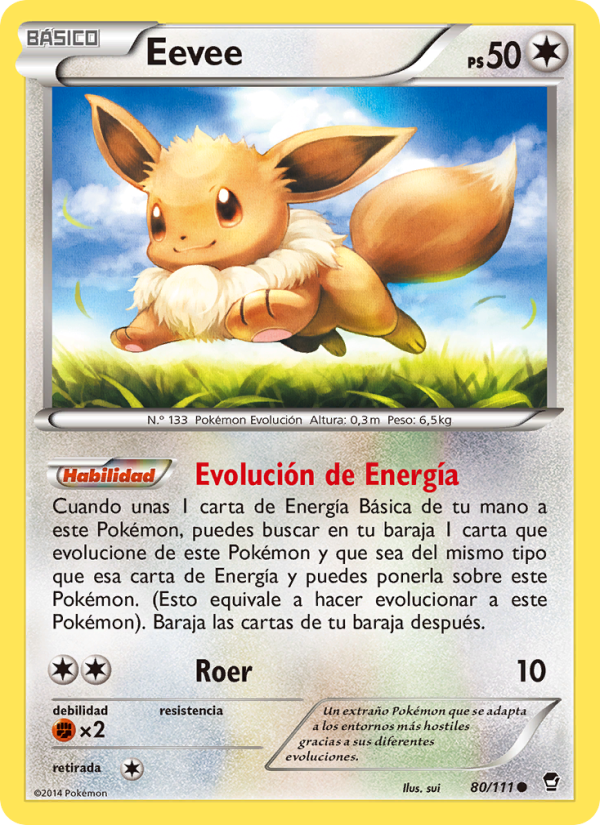 Eevee 80 — Puños Furiosos (Spanish Pokémon TCG card)