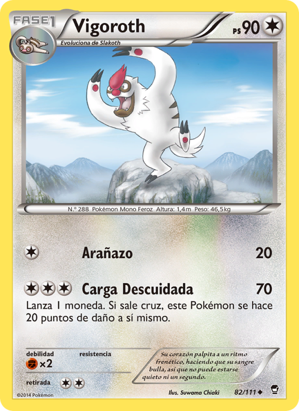 Vigoroth 82 — Puños Furiosos (Spanish Pokémon TCG card)
