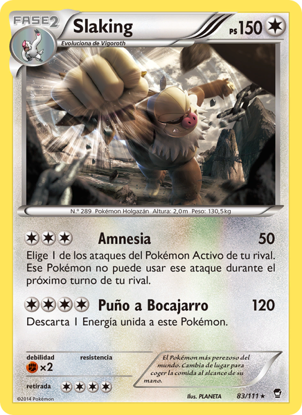 Slaking 83 — Puños Furiosos (Spanish Pokémon TCG card)