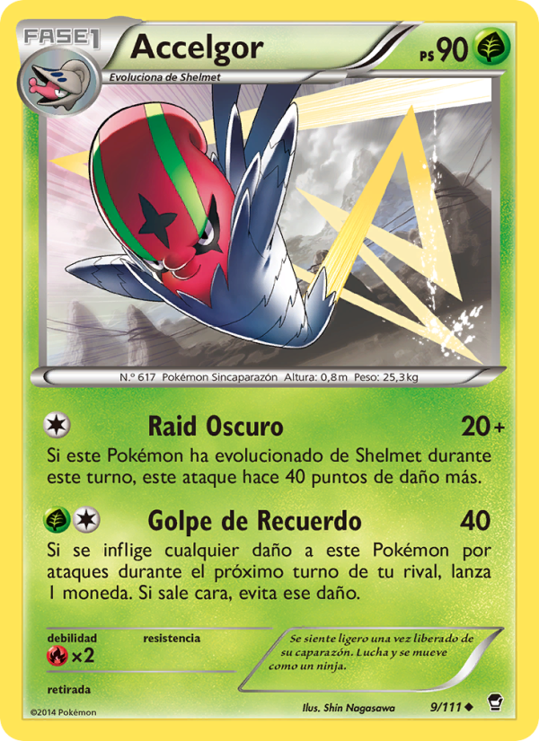 Accelgor 9 — Puños Furiosos (Spanish Pokémon TCG card)