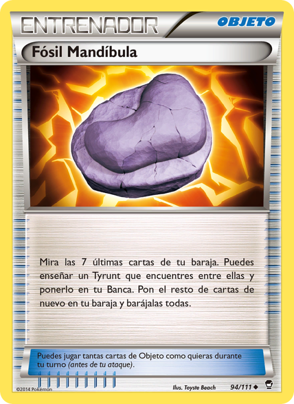 Fósil Mandíbula 94 — Puños Furiosos (Spanish Pokémon TCG card)