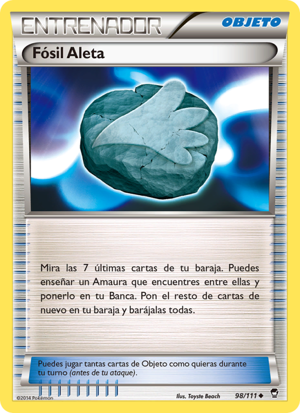 Fósil Aleta 98 — Puños Furiosos (Spanish Pokémon TCG card)