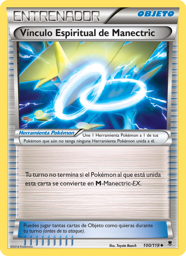 Vínculo Espiritual de Manectric 100 — Fuerzas Fantasmales (Spanish Pokémon TCG card)