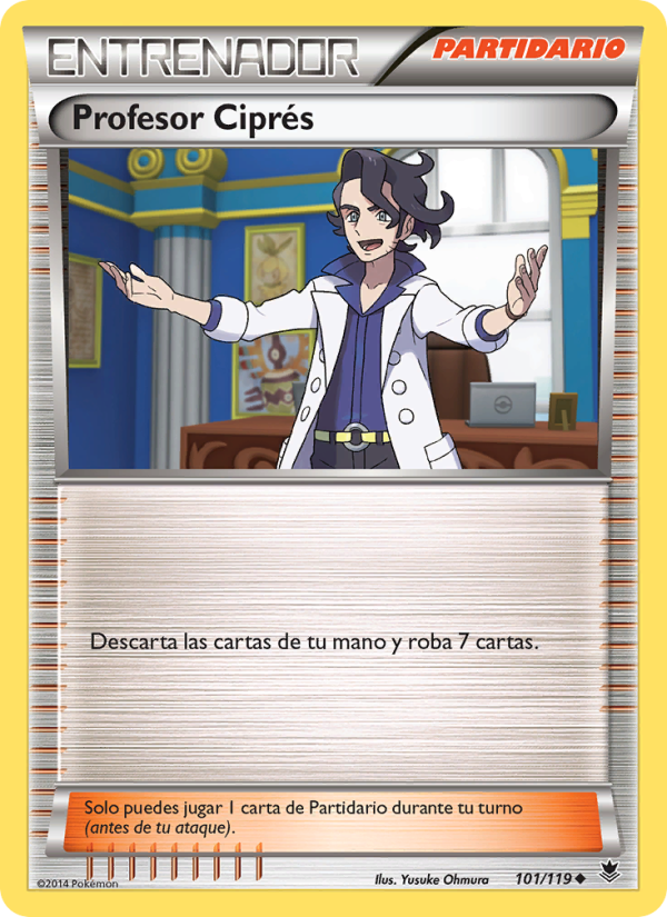Profesor Ciprés 101 — Fuerzas Fantasmales (Spanish Pokémon TCG card)