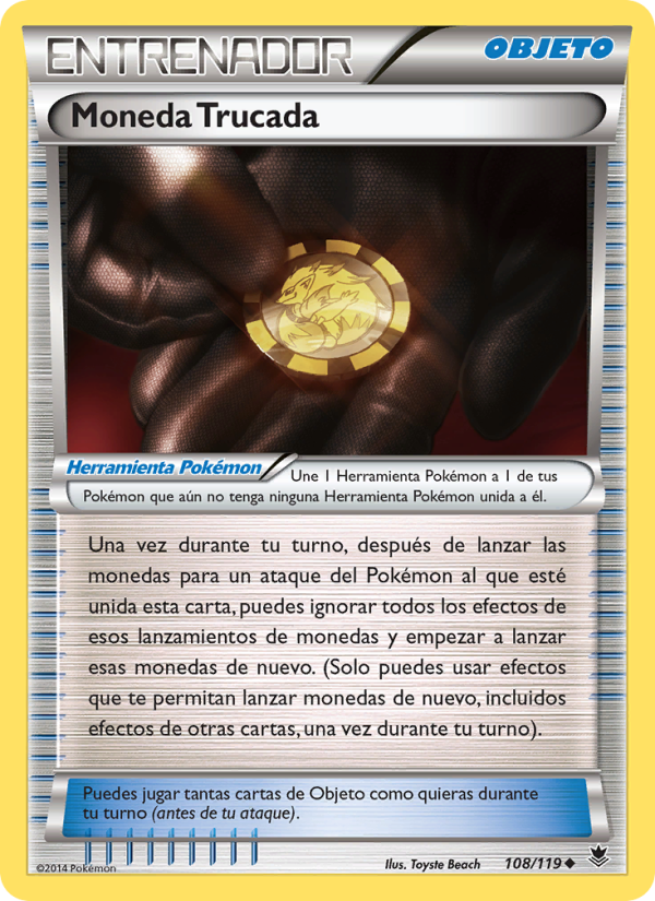 Moneda Trucada 108 — Fuerzas Fantasmales (Spanish Pokémon TCG card)