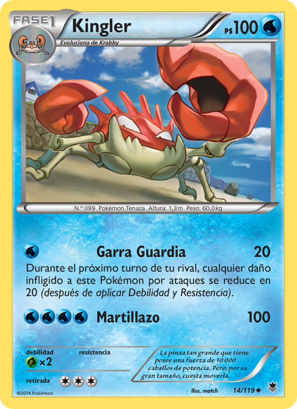 Kingler 14 — Fuerzas Fantasmales (Spanish Pokémon TCG card)
