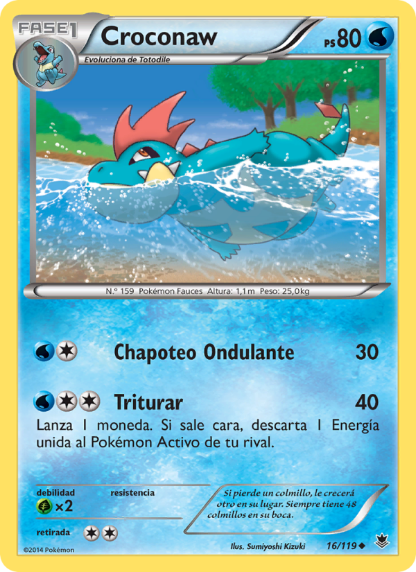 Croconaw 16 — Fuerzas Fantasmales (Spanish Pokémon TCG card)