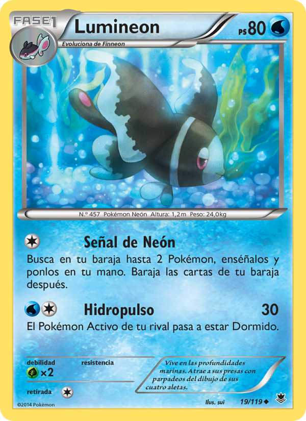 Lumineon 19 — Fuerzas Fantasmales (Spanish Pokémon TCG card)