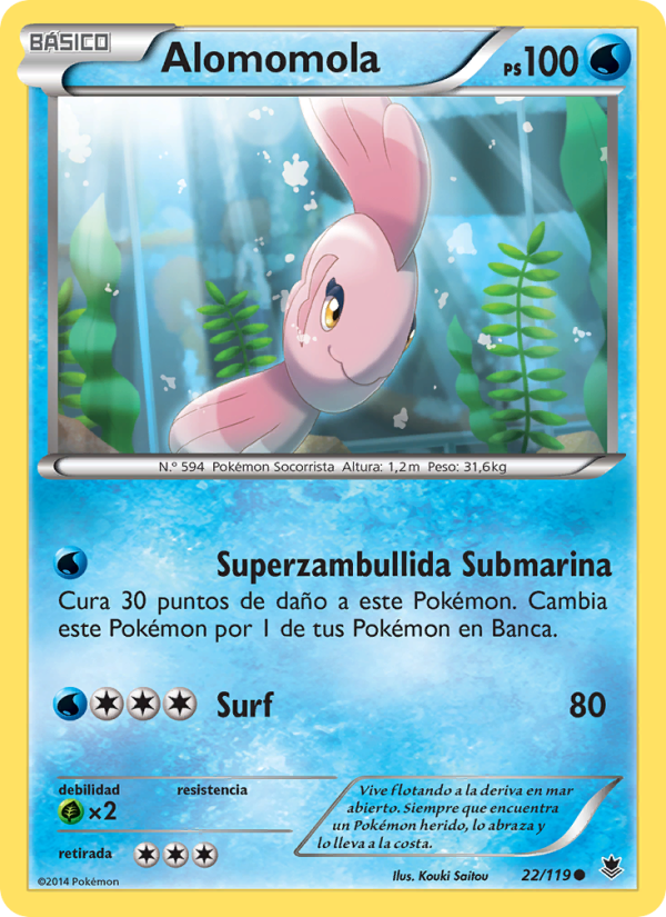 Alomomola 22 — Fuerzas Fantasmales (Spanish Pokémon TCG card)