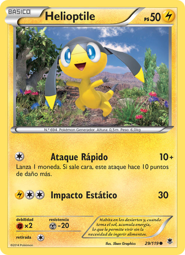 Helioptile 29 — Fuerzas Fantasmales (Spanish Pokémon TCG card)
