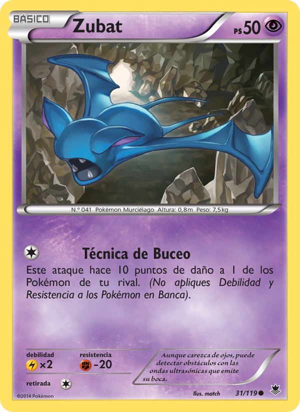 Zubat 31 — Fuerzas Fantasmales (Spanish Pokémon TCG card)