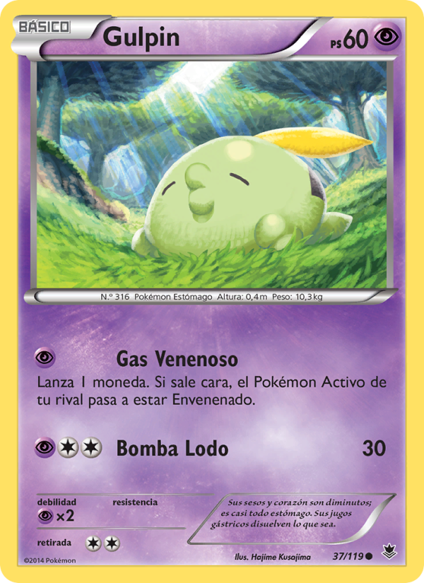 Gulpin 37 — Fuerzas Fantasmales (Spanish Pokémon TCG card)