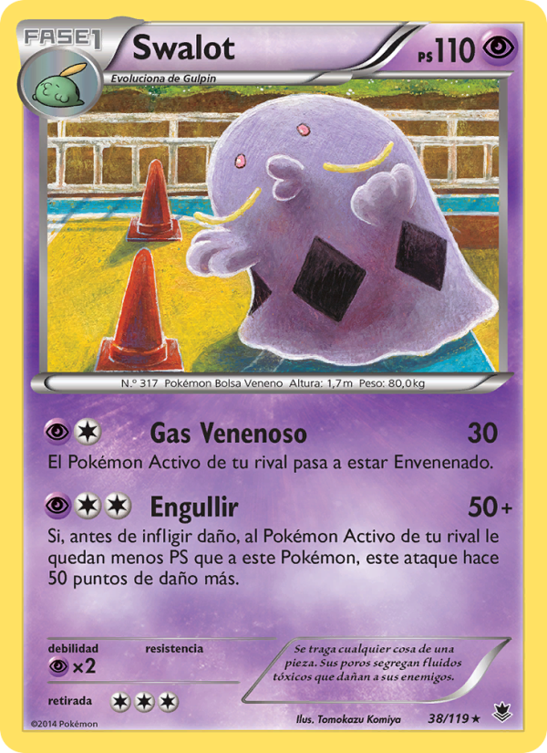 Swalot 38 — Fuerzas Fantasmales (Spanish Pokémon TCG card)